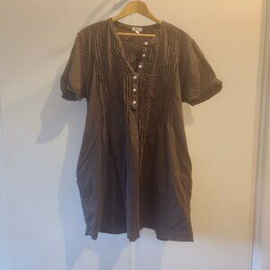 Dylan Brown Tunic Top with Pockets & Button Detail – Effortless Boho Style